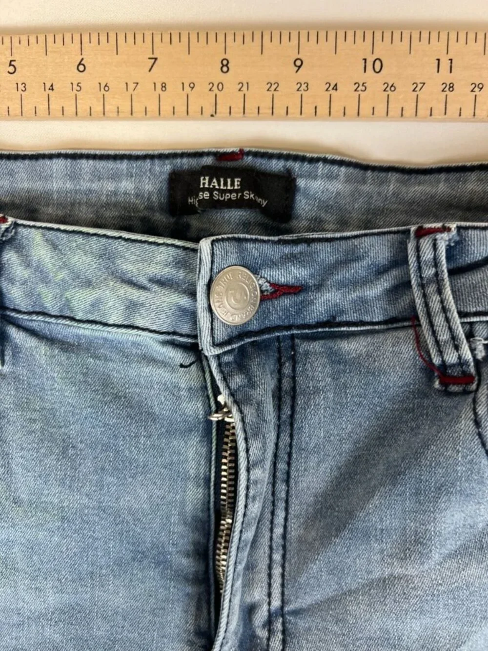 True Religion Womens Halle High Rise Super Skinny Jeans Light Wash Size 33 - Picture 10 of 10